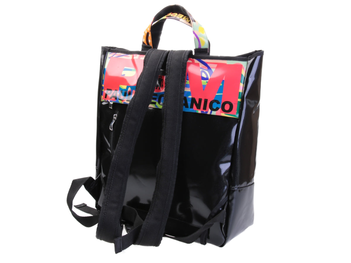 2 IN 1 BRIEFCASE AND BACKPACK POP FANTASY. MODEL HYBRID MADE OF LORRY TARPAULIN.