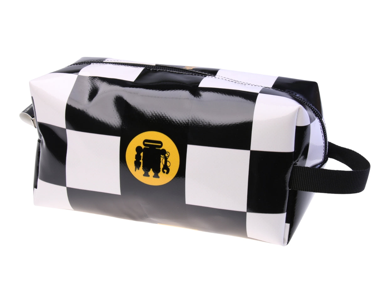 ...BLACK AND WHITE BEAUTY CASE WITH CHESS FANTASY.