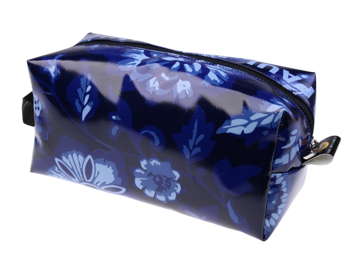 ...BLUE BEAUTY CASE WITH FLORAL FANTASY.