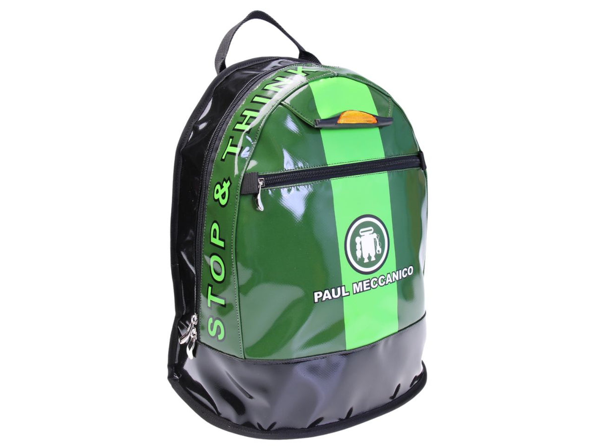 DARK GREEN BACKPACK. MODEL SUPER MADE OF LORRY TARPAULIN.