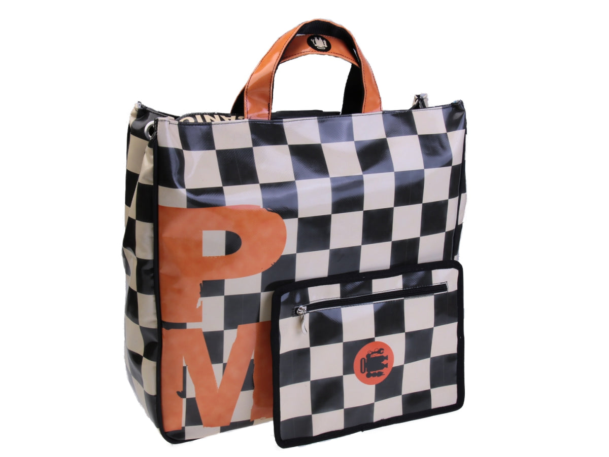 MAXI TOTE BAG &quot;GASOLINE&quot;. MODEL AIRSTONE MADE OF LORRY TARPAULIN.