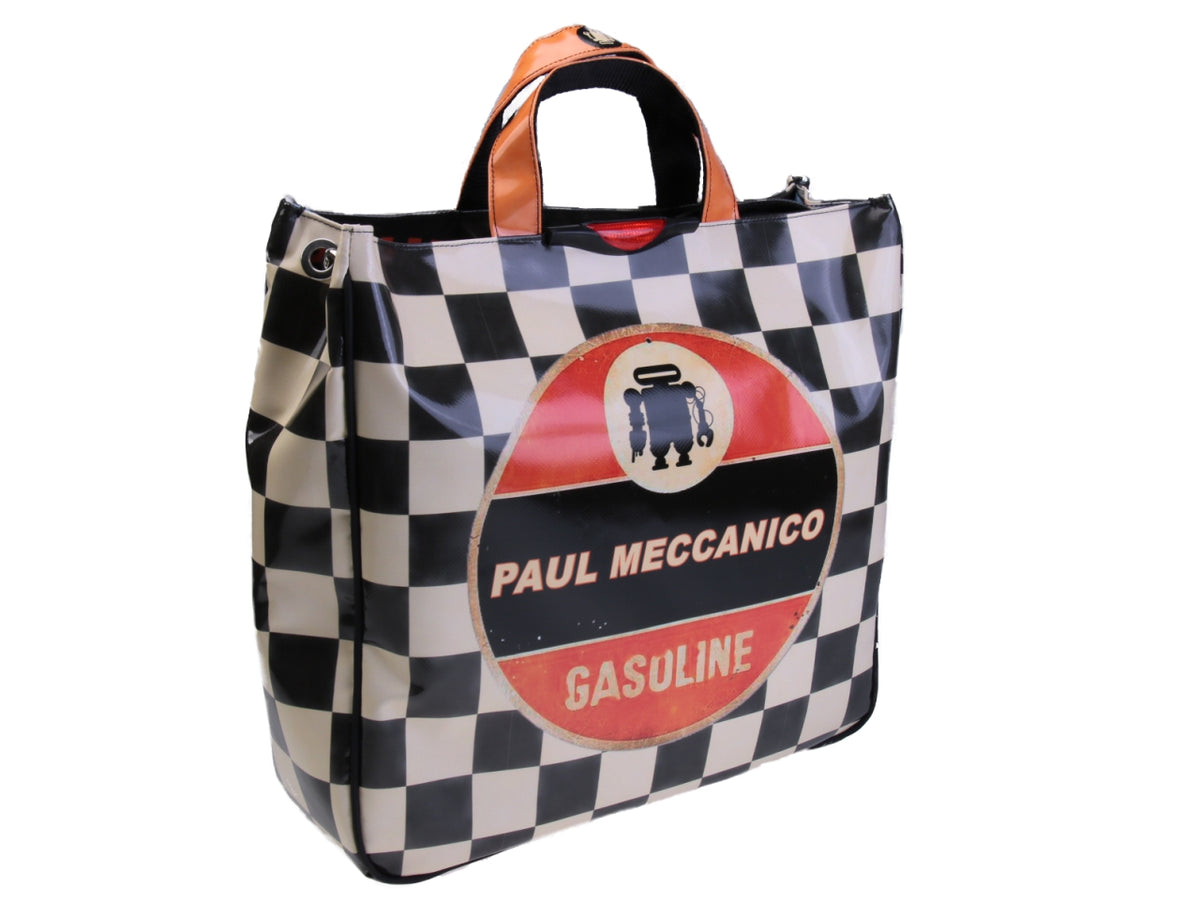 MAXI TOTE BAG &quot;GASOLINE&quot;. MODEL AIRSTONE MADE OF LORRY TARPAULIN.