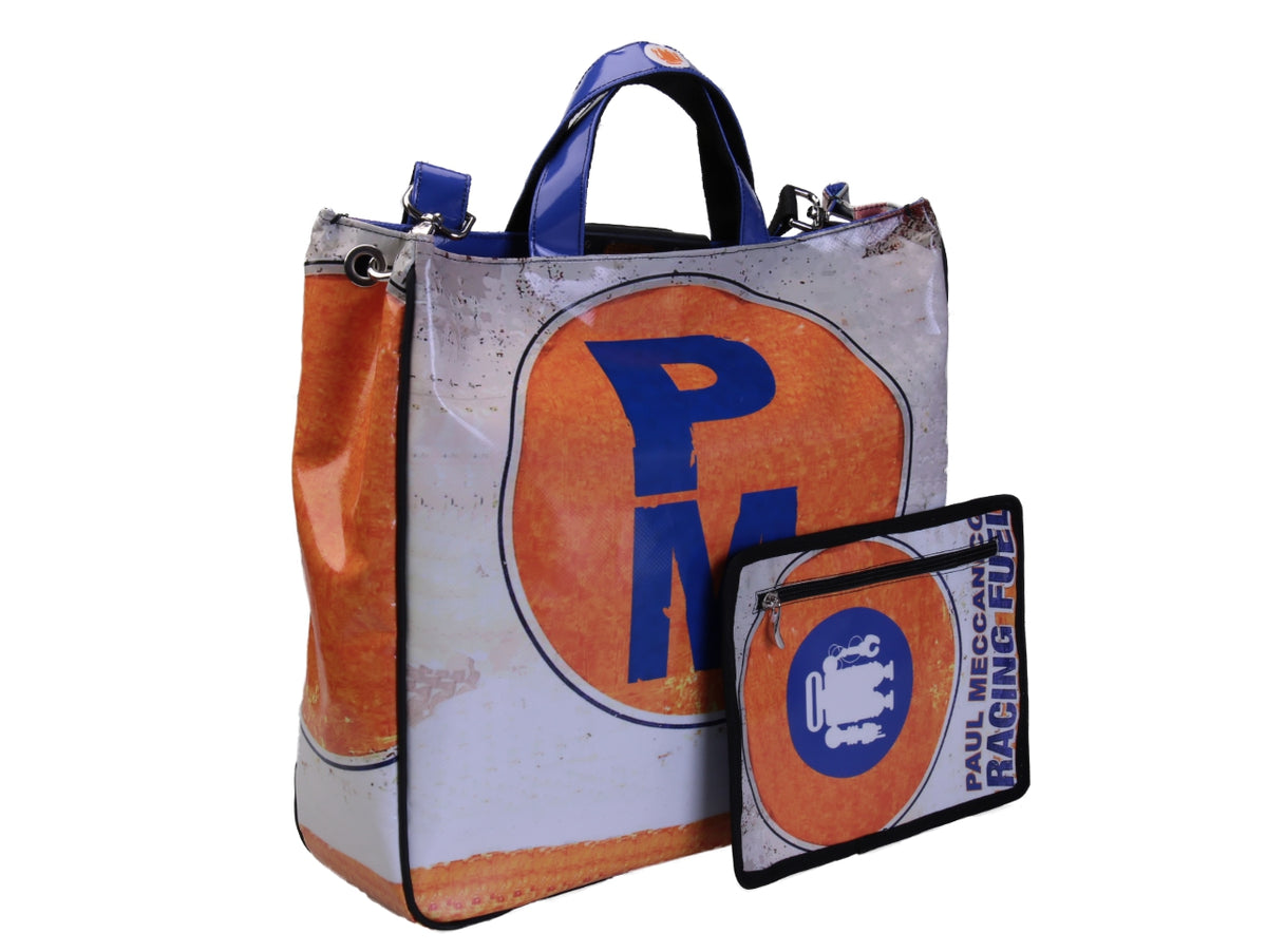 MAXI TOTE BAG &quot;RACING FUEL&quot;. MODEL AIRSTONE MADE OF LORRY TARPAULIN.