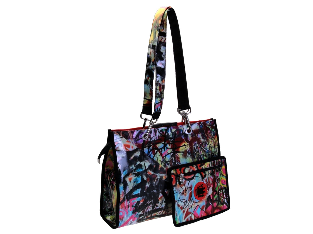 SHOPPER BAG FANTASIA MURALES. MODELLO PEPE IN TELONE CAMION.