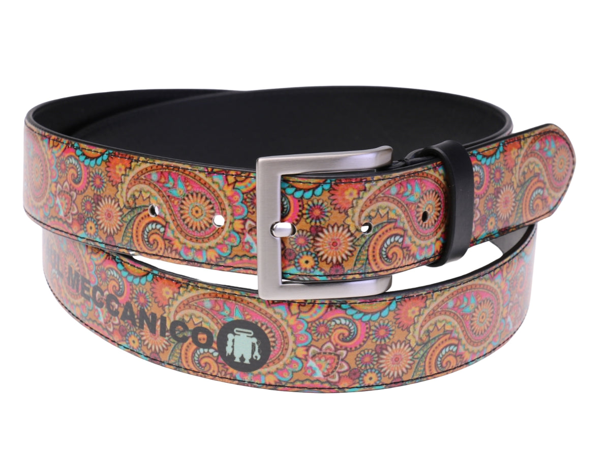 .MEN&#39;S BELT WITH PAISLEY FANTASY MADE OF LORRY TARPAULIN.