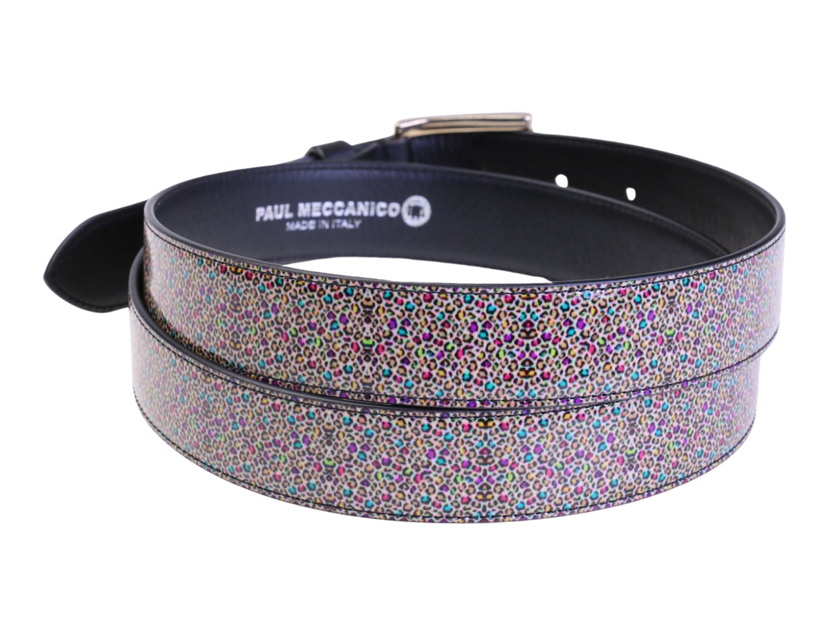 .MULTICOLOR WOMEN&#39;S BELT WITH ANIMALIER FANTASY MADE OF LORRY TARPAULIN.