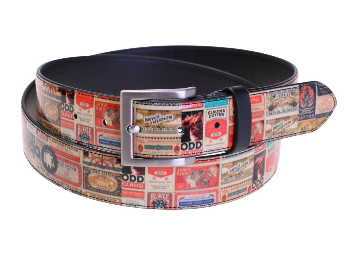 .MEN&#39;S BELT WITH VINTAGE STYLE MADE OF LORRY TARPAULIN.