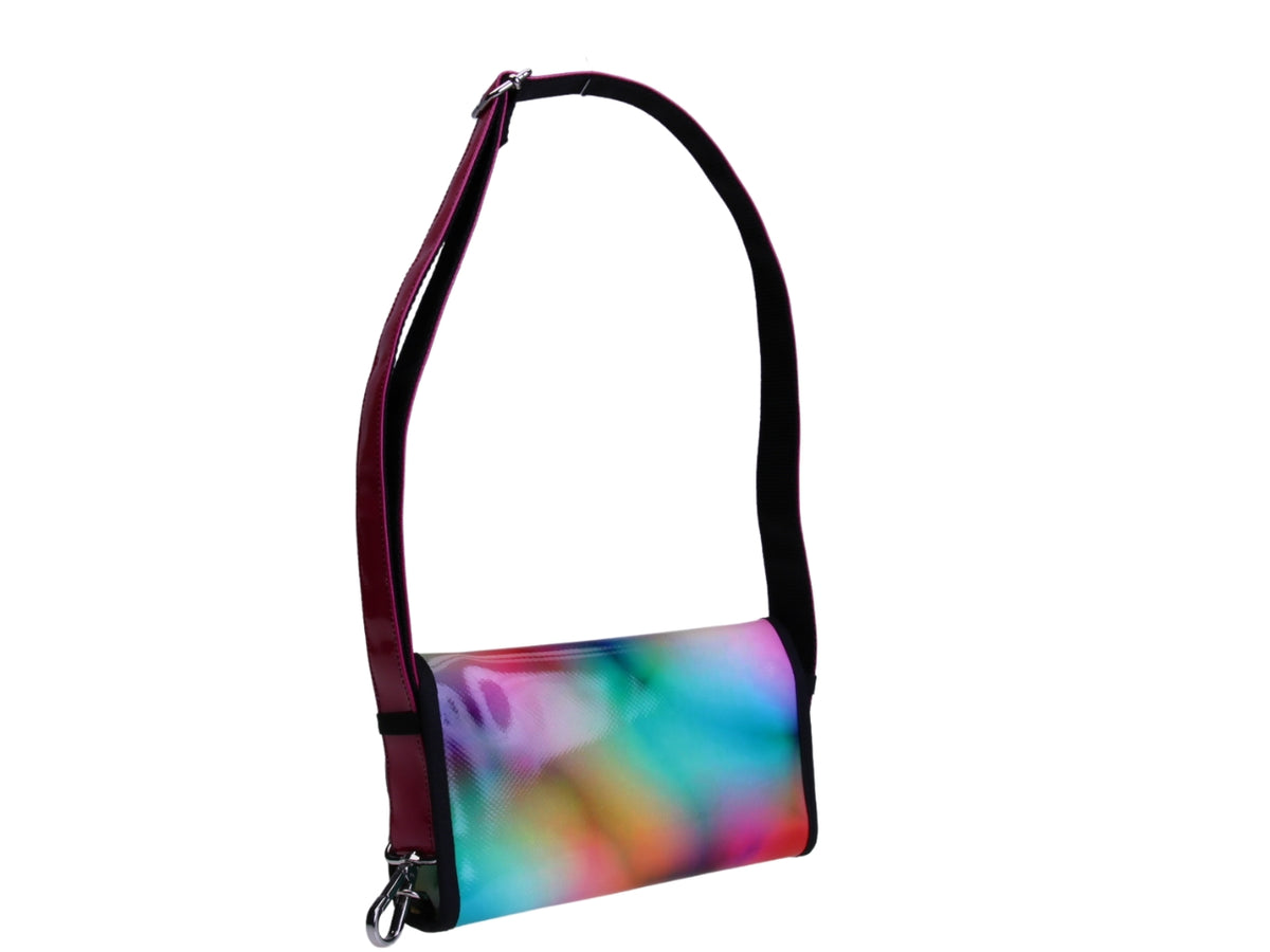 - CLUTCH BAG TIE DYE FANTASY. MODEL CANDY MADE OF LORRY TARPAULIN.