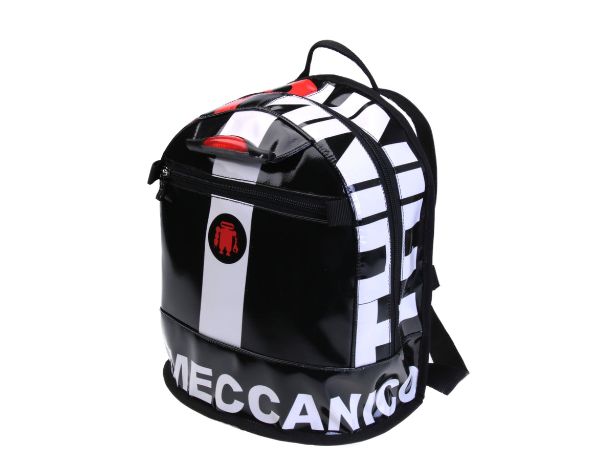 BLACK BACKPACK. MODEL SUPERINO MADE OF LORRY TARPAULIN. - Limited Edition Paul Meccanico