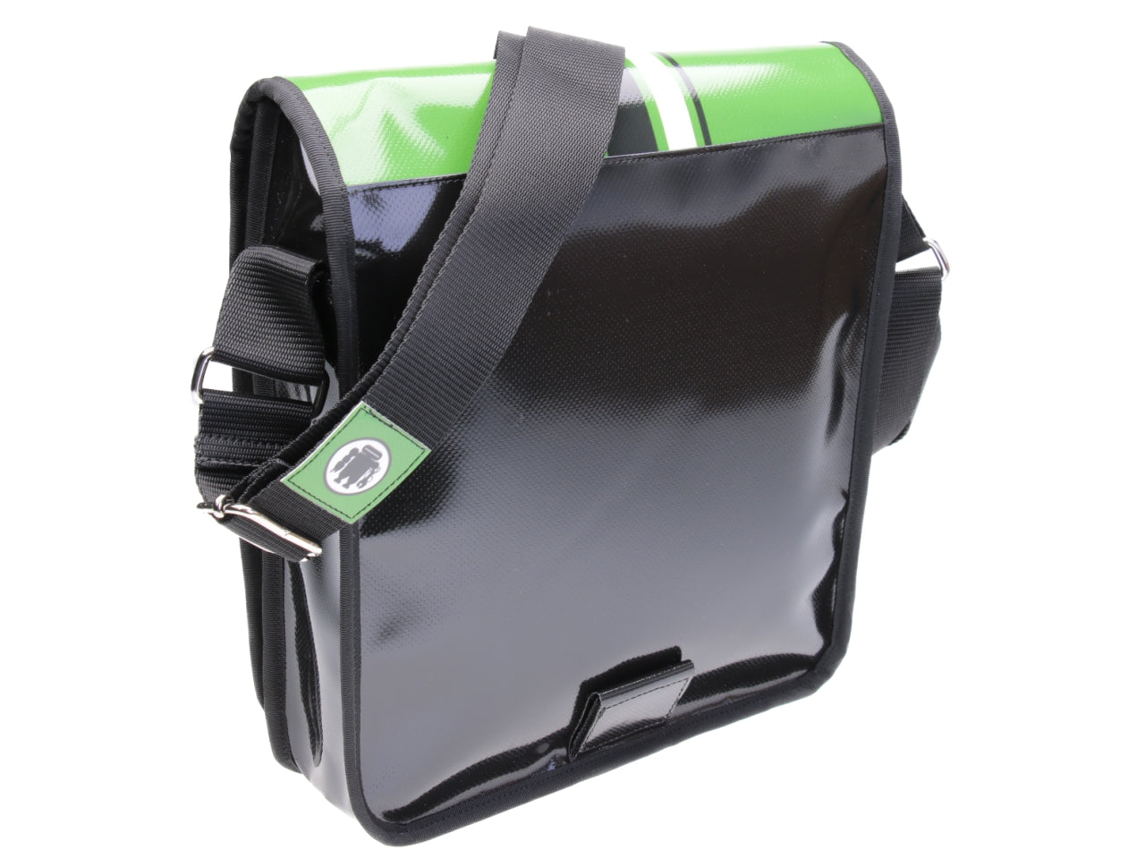 GREEN CROSSBODY BAG. MODEL BAUBAU MADE OFF LORRY TARPAULIN. - Special Edition Paul Meccanico