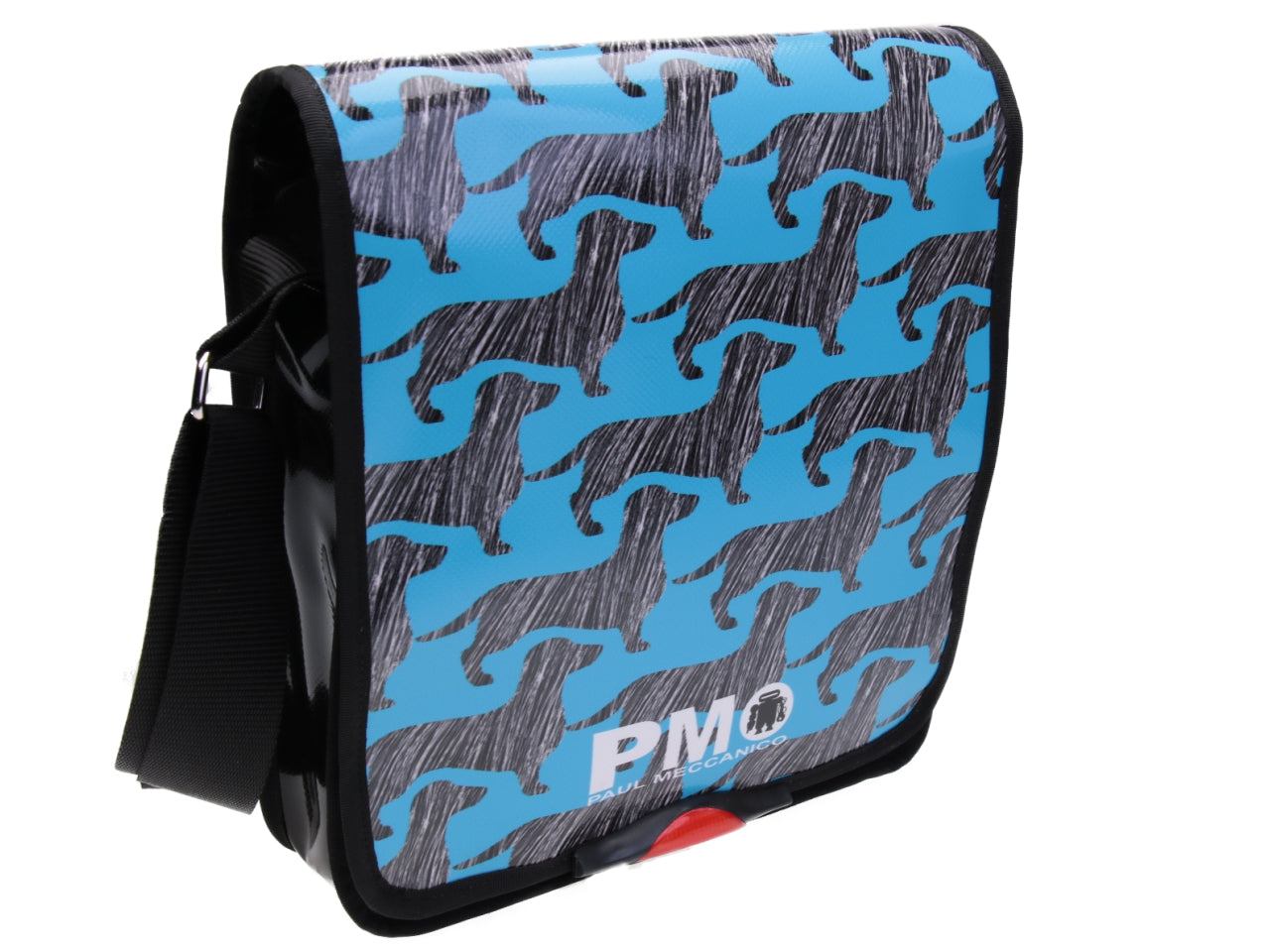 LIGHT BLUE CROSSBODY BAG. BAUBAU MODEL MADE OFF LORRY TARPAULIN. - Special Edition Paul Meccanico