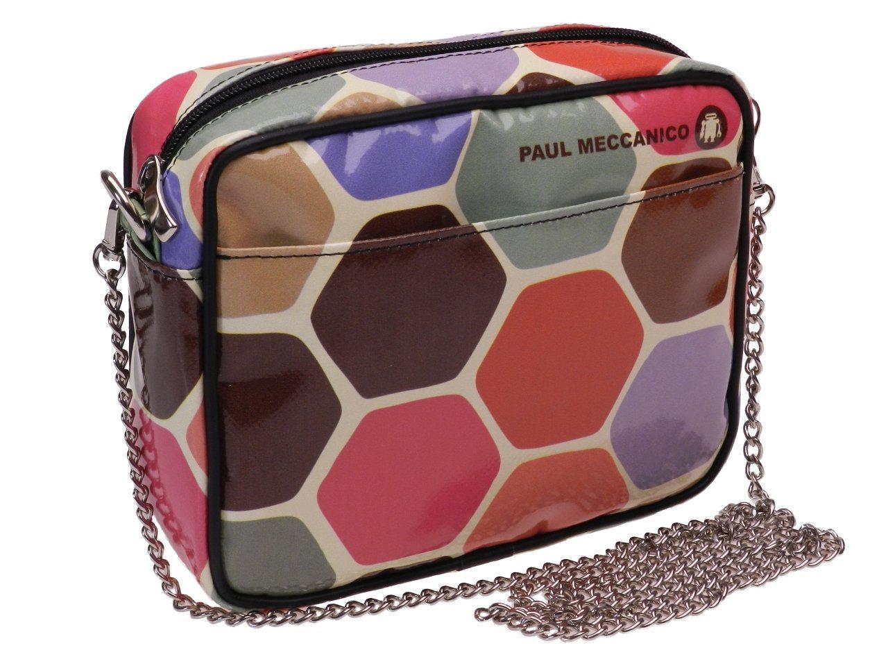 MULTICOLOUR CLUTCH WITH HEXAGON FANTASY. MODEL PARK MADE OF LORRY TARPAULIN. - Limited Edition Paul Meccanico