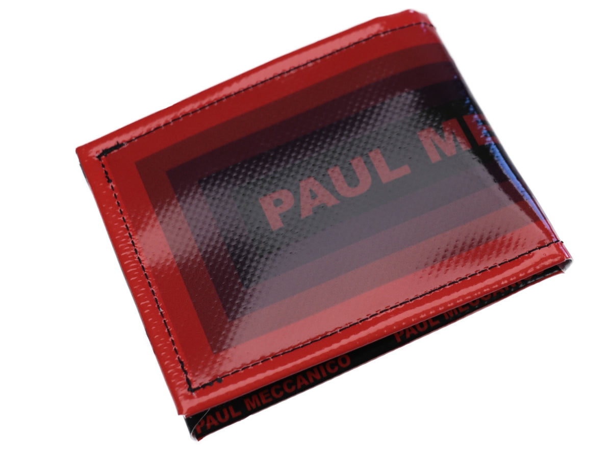 MEN&#39;S WALLET RED. MODEL CRIK MADE OF LORRY TARPAULIN. - Limited Edition Paul Meccanico
