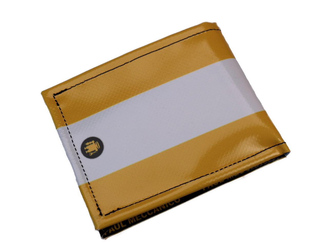MEN'S WALLET YELLOW AND WHITE. MODEL CRIK MADE OF LORRY TARPAULIN. - Limited Edition Paul Meccanico