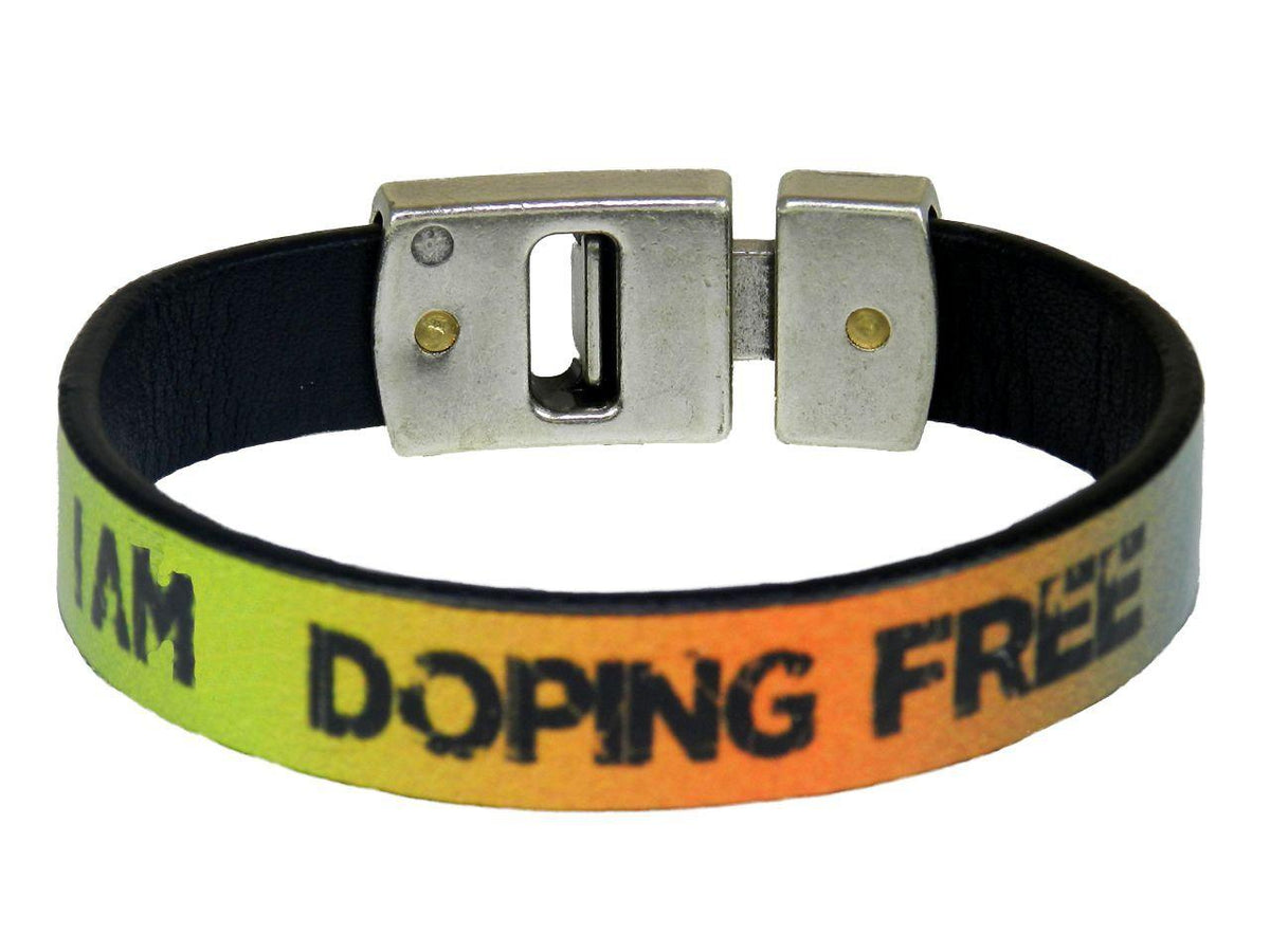 MAN&#39;S BRACELET I AM DOPING FREE BY PAUL MECCANICO MULTICOLOR BLUE GREEN YELLOW ORANGE - Limited Edition Paul Meccanico