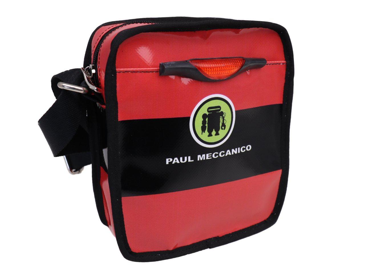 CROSSBODY BAG RED, BLACK AND GREEN. MODEL STRATOS MADE OF LORRY TARPAULIN. - Limited Edition Paul Meccanico