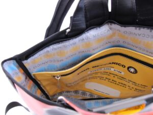 2 IN 1 BRIEFCASE AND BACKPACK WITH FLORAL FANTASY. MODEL HYBRID MADE OF LORRY TARPAULIN. - Image 7