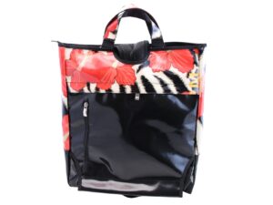 2 IN 1 BRIEFCASE AND BACKPACK WITH FLORAL FANTASY. MODEL HYBRID MADE OF LORRY TARPAULIN. - Image 5