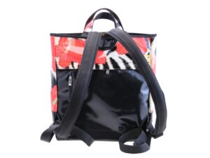 2 IN 1 BRIEFCASE AND BACKPACK WITH FLORAL FANTASY. MODEL HYBRID MADE OF LORRY TARPAULIN. - Image 4