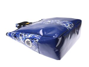 2 IN 1 BRIEFCASE AND BACKPACK BLUE COLOUR WITH CAMOUFLAGE FANTASY. MODEL HYBRID MADE OF LORRY TARPAULIN. - Image 6