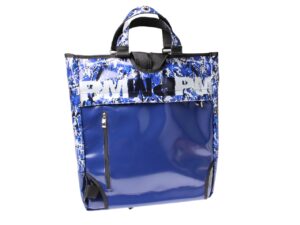 2 IN 1 BRIEFCASE AND BACKPACK BLUE COLOUR WITH CAMOUFLAGE FANTASY. MODEL HYBRID MADE OF LORRY TARPAULIN. - Image 5