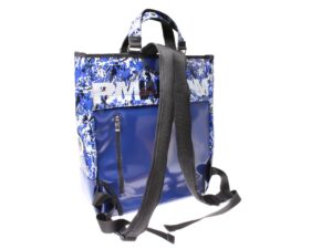 2 IN 1 BRIEFCASE AND BACKPACK BLUE COLOUR WITH CAMOUFLAGE FANTASY. MODEL HYBRID MADE OF LORRY TARPAULIN. - Image 4