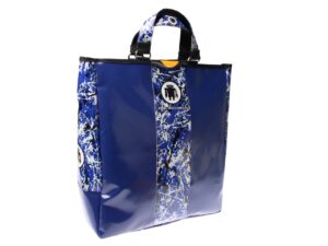 2 IN 1 BRIEFCASE AND BACKPACK BLUE COLOUR WITH CAMOUFLAGE FANTASY. MODEL HYBRID MADE OF LORRY TARPAULIN. - Image 2