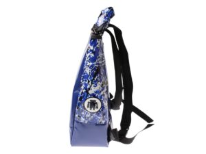 2 IN 1 BRIEFCASE AND BACKPACK BLUE COLOUR WITH CAMOUFLAGE FANTASY. MODEL HYBRID MADE OF LORRY TARPAULIN. - Image 3