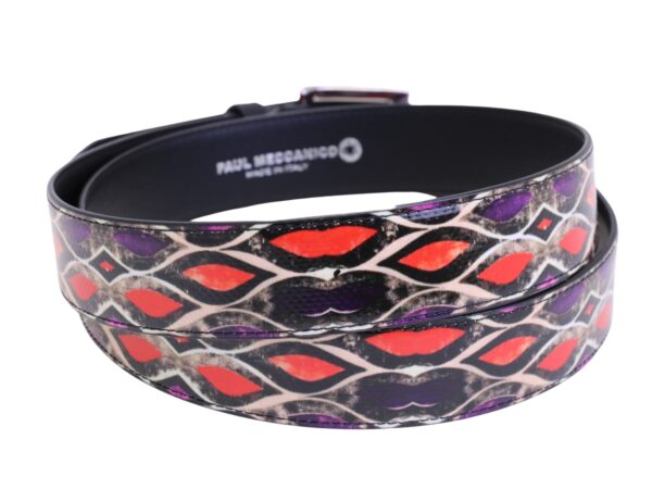 MEN'S BELT WITH ETHNIC FANTASY MADE OF LORRY TARPAULIN. - Image 2
