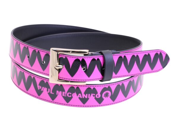 FUXIA WOMEN'S BELT "HEARTS" MADE OF LORRY TARPAULIN