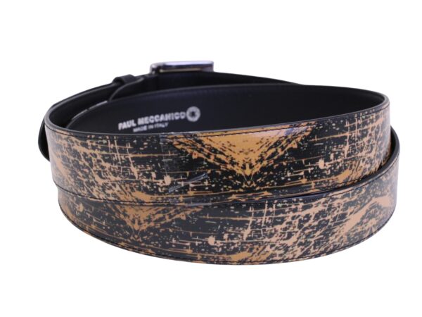 BROWN AND BLACK MEN'S BELT WITH ANIMALIER FANTASY MADE OF LORRY TARPAULIN - Image 2