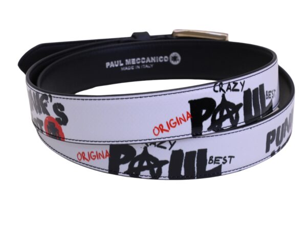 WHITE WOMEN'S BELT "PUNK'S" MADE OF LORRY TARPAULIN - Image 2