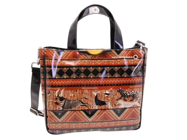 TOTE BAG WITH ETHNIC FANTASY. MODEL GLAM MADE OF LORRY TARPAULIN.