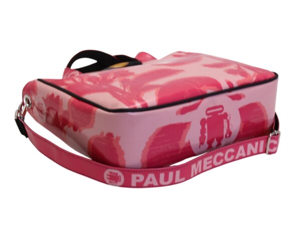 PINK TOTE BAG WITH FLORAL FANTASY. MODEL GLAM MADE OF LORRY TARPAULIN. - Image 5