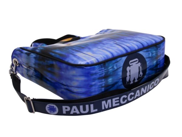 LIGHT BLUE TOTE BAG WITH TIE DYE FANTASY. MODEL GLAM MADE OF LORRY TARPAULIN. - Image 5