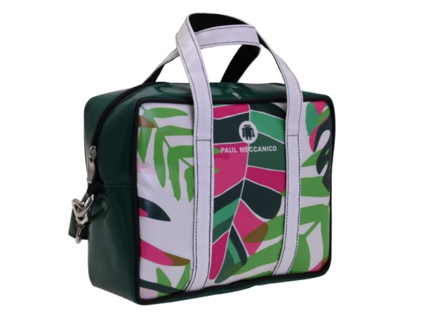 RECTANGULAR WOMEN'S BAG WITH FLORAL FANTASY. MODEL PINCA MADE OF LORRY TARPAULIN. - Image 2