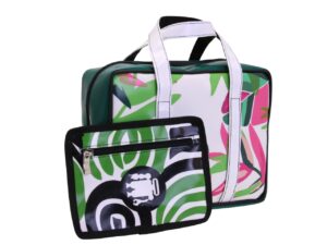 RECTANGULAR WOMEN'S BAG WITH FLORAL FANTASY. MODEL PINCA MADE OF LORRY TARPAULIN. - Image 3