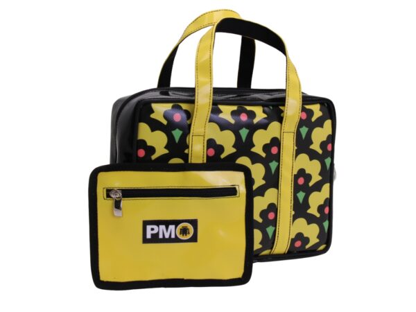 RECTANGULAR WOMEN'S BAG WITH FLORAL FANTASY. MODEL PINCA MADE OF LORRY TARPAULIN. - Image 3