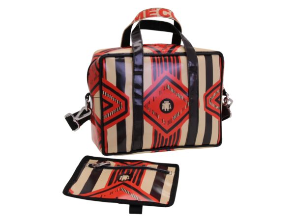 RECTANGULAR WOMEN'S BAG WITH ETHNIC FANTASY. MODEL PINCA MADE OF LORRY TARPAULIN. - Image 4