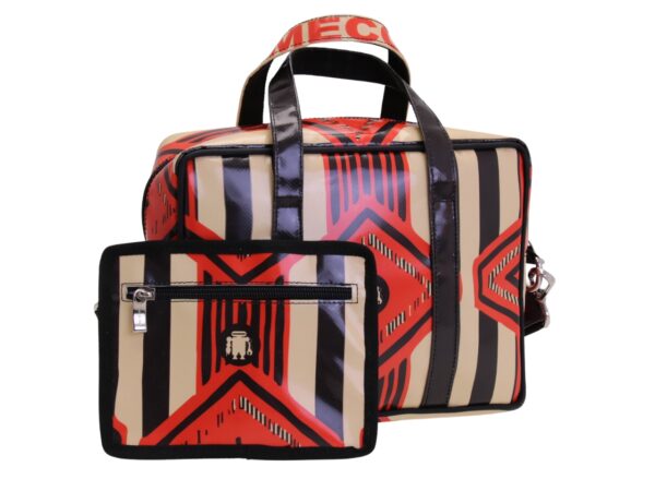 RECTANGULAR WOMEN'S BAG WITH ETHNIC FANTASY. MODEL PINCA MADE OF LORRY TARPAULIN. - Image 3