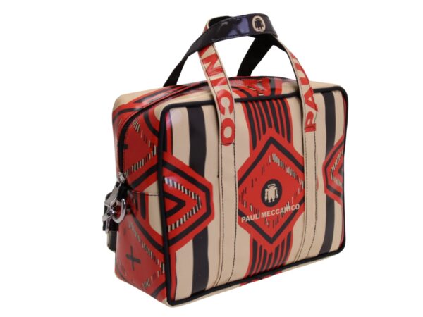 RECTANGULAR WOMEN'S BAG WITH ETHNIC FANTASY. MODEL PINCA MADE OF LORRY TARPAULIN. - Image 2