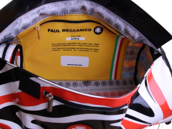 SPORTS BAG WHITE, BLACK AND RED. ROLLING MODEL MADE OF LORRY TARPAULIN. - Image 6
