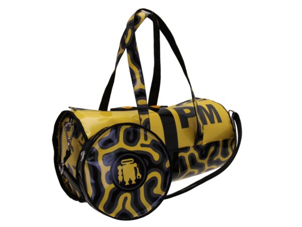 SPORTS BAG BLACK AND YELLOW. ROLLING MODEL MADE OF LORRY TARPAULIN. - Image 5