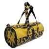 BORSONE SPORTIVO NERO E GIALLO. MODELLO ROLLING REALIZZATO IN TELONE CAMION. - immagine 2