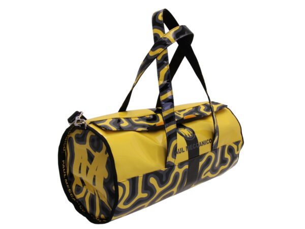 SPORTS BAG BLACK AND YELLOW. ROLLING MODEL MADE OF LORRY TARPAULIN. - Image 2