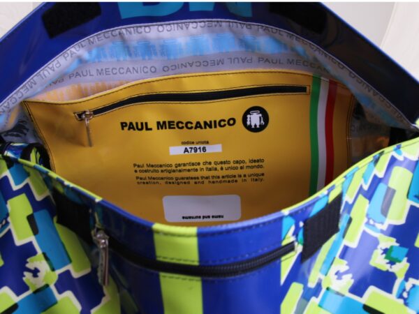 SPORTS BAG BLUE AND LIME. ROLLING MODEL MADE OF LORRY TARPAULIN. - Image 6