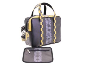 BLACK AND YELLOW RECTANGULAR WOMEN'S BAG. MODEL PINCA MADE OF HAMMERED SYNTHETIC LEATHER. - Image 4