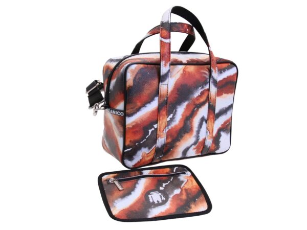 RECTANGULAR WOMEN'S BAG WITH ZEBRA PATTERN. MODEL PINCA MADE OF HAMMERED SYNTHETIC LEATHER. - Image 3