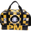 BLACK AND YELLOW HAND LUGGAGE BAG WITH CHESS FANTASY 40 X 20 X 25 CM. MODEL FLYME MADE OF LORRY TARPAULIN. - Image 4