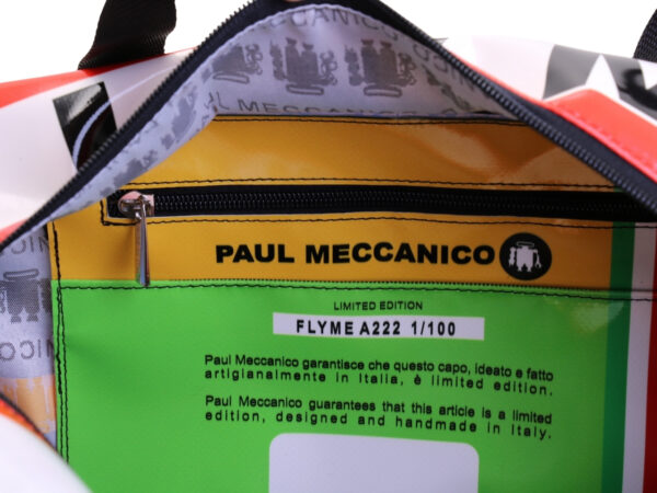 RED HAND LUGGAGE BAG 40 X 20 X 25 CM. MODEL FLYME MADE OF LORRY TARPAULIN. - Image 7